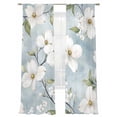 thumbnail image 6 of Gardenia Flowers Sheer Curtains for Living Room Bedroom Summer Botanical Plants Watercolor Sheer Curtains 84 Inch Long 2 Panels Set Light Filtering Curtain Window Treatments Drapes for Dining Room, 6 of 6