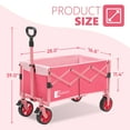 thumbnail image 6 of Sekey 330LBS Collapsible Foldable Wagon Cart with Brake Wheels Large Capacity Folding Beach Pink Lightweight Heavy Duty Utility Garden Grocery Wagon and Cart for Camping Shopping, 1 Year Warranty, 6 of 9