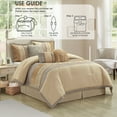 thumbnail image 6 of Lanco Silhouette Rose Floral Light Gold/Beige 7-Piece Comforter Set, King, Embroidered, 6 of 7