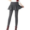 thumbnail image 7 of Baqcunre Fleece Lined Skort Skirt And Leggings Full Length Fashion Streetwear Street Daily Ash Fall Winter Women'S Skirts Leggings For Women Thermal Leggings Women'S Pants,Color Grey,Size 4XL, 7 of 7