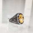 thumbnail image 6 of Cab Citrine Mans Ring, Natural Citrine Ring, November Birthstone Citrine, Silver Jewelry, 925 Silver Ring, Birthday Gift, Heavy Mens Ring, Arabic Oxidized Mans Ring, Christmas, Mens Signet Ring, 6 of 7