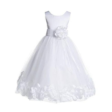 

Ekidsbridal White Floral Rose Petals Tulle Flower Girl Dress Wedding Tulle Dresses Pageant Dresses Ball Gown Special Occasions Dresses Easter Summer Dresses Holiday Dresses Toddler Girl Dresses 007