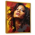thumbnail image 2 of Designart "Pop Art Portrait Of Beyonce In Burgundy I" Celebrity Floater Framed Wall Art Living Room, 2 of 5