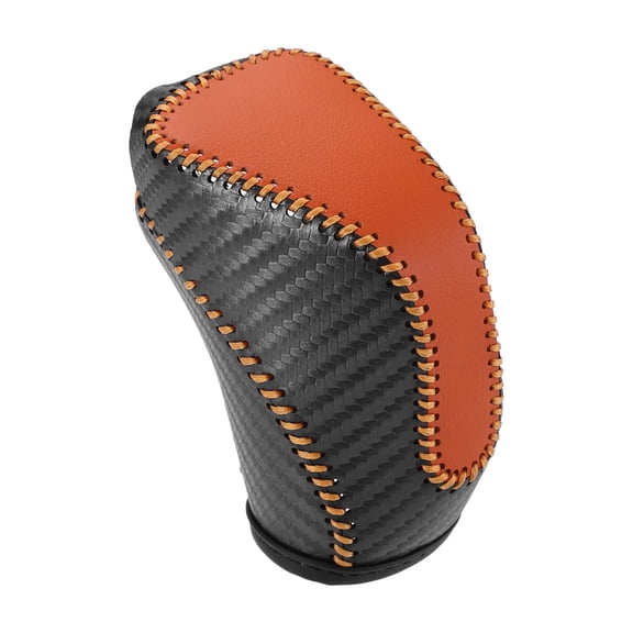Unique Bargains Gear Shifting Knob Cover Automatic Transmission for Subaru Crosstrek 2018-2023 Faux Leather Black Orange