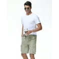 thumbnail image 5 of Satankud Mens Casual Cargo Shorts Classic Drawstring Stretch Hiking Beach Shorts Twill Chino Short with 6 Pockets Grey green Size 40, 5 of 8