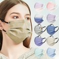 thumbnail image 2 of 50pcs Disposable Face Mask With 3d Design 3 Ply Breathable Adults Face Cover, 2 of 5