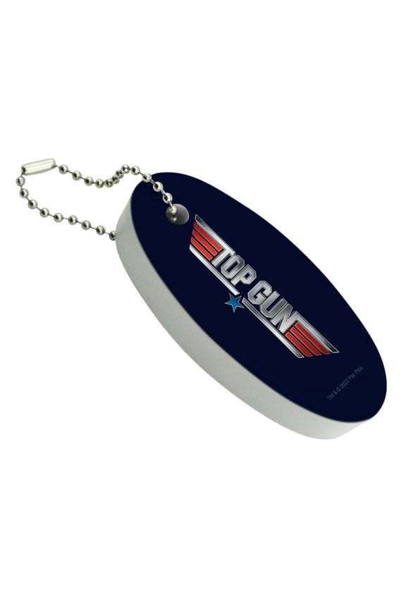 Top Gun Rendered Logo Floating Keychain Oval Foam Fishing Boat Buoy Key Float
