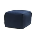 thumbnail image 5 of Laddha Home Designs 18" Navy Blue Solid Pleated Handcrafted Square Pouf Ottoman, 5 of 8