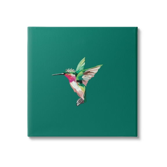 Stupell Industries Hummingbird with Tiara Animals & Insects Painting Gallery Wrapped Canvas Art Print Wall Art, 24 x 24