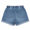 thumbnail image 4 of Karight Women's Elastic Waist Drawstring Denim Shorts with Rolled Cuffs Casual Summer Jean Shorts, 4 of 4