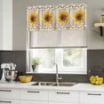 thumbnail image 4 of 2 Pack Valances for Window, Vintage Sunflower Short Curtains for Kitchen Bedroom Living Room, Wooden Yellow Summer Botanical Floral Retro Rod Pocket Small Window Treatment Valance Drapes 54 x 18 Inch, 4 of 8