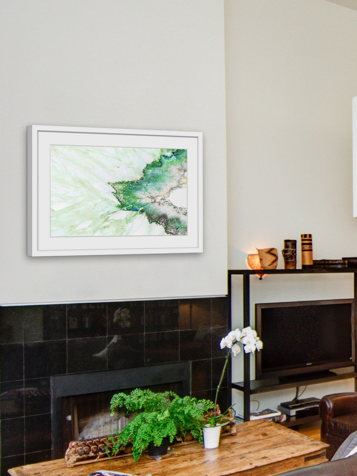 "Green Outline" Framed Painting Print