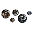 thumbnail image 2 of Designart "Elegant Gold, Black, and White Stained Glass II" Modern Spiral Metal Wall Art Set of 5 Piece, 2 of 5