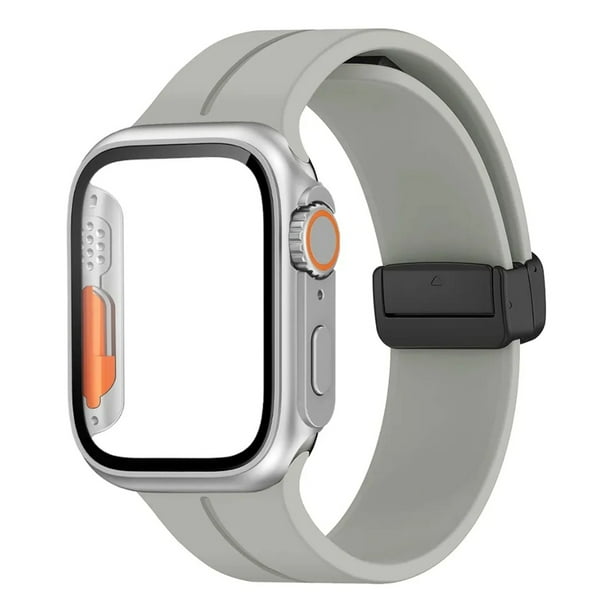 Correa de Silicona Deportiva para Apple Watch, con Hebilla Magnética + Case Ultra, Compatible con Todas las Series