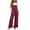 *Red, variant on Binmer Women's Adjustable Strap Wide Leg Overalls Jumpsuit,Casual Loose Bib Overall Romper with Pockets Army Green,Women's Plus L