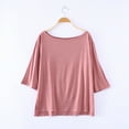thumbnail image 2 of ZyeKqe Womens Pajamas Tops Half Sleeve Tops Round Neck T Shirts Solid Color Sleepwear Loungewear, 2 of 6