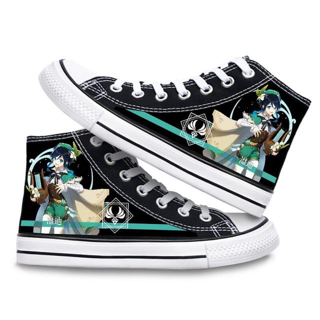 Zapatos de lona Genshin Impact, zapatillas altas, disfraz de Cosplay con estampado 3D para niños y niñas, zapatos Kawaii, regalos de Anime para niñosD35 Deng Xun unisex