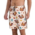 thumbnail image 2 of Kdxio Forest Squirrel Nuts Pattern Mens Casual Shorts - Drawstring Summer Beach Sports Shorts for Men, 2 of 9