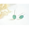 thumbnail image 4 of AeraVida Minimalist Green Turquoise Ovals Sterling Silver Hook Dangle Earrings, 4 of 7