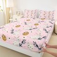thumbnail image 3 of Feelyou Cartoon Bunny Rabbit Twin Sheet Sets for Teens, Cute Animal Lover Twin Fitted Sheet, Kawaii Easter Eggs Flat Sheet, Microfiber Bedroom Decor, 3pcs, 3 of 7