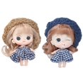 thumbnail image 1 of rótula muñeca Muñeca BJD de 10cm 1:12 con Vestido, Ojos 3D, Maquillaje Bonito para Niña, Juguete de Regalo , con sombrero 2 Magideal rótula muñeca, 1 of 7