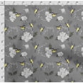 thumbnail image 4 of Soimoi Bird & Flowers PrintCotton Poplin Sewing Fabric Sold by The Yard 42 Inch WideSewing Craft Quilting/ Quilt Making Fabric -Gray1, 4 of 5