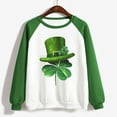thumbnail image 4 of St. Patrick's Day Shirts for Women Crew Neck Casual Long Sleeve Patchwork Funny Printed Pullover Tops Sweatshirts(Green,M), 4 of 5