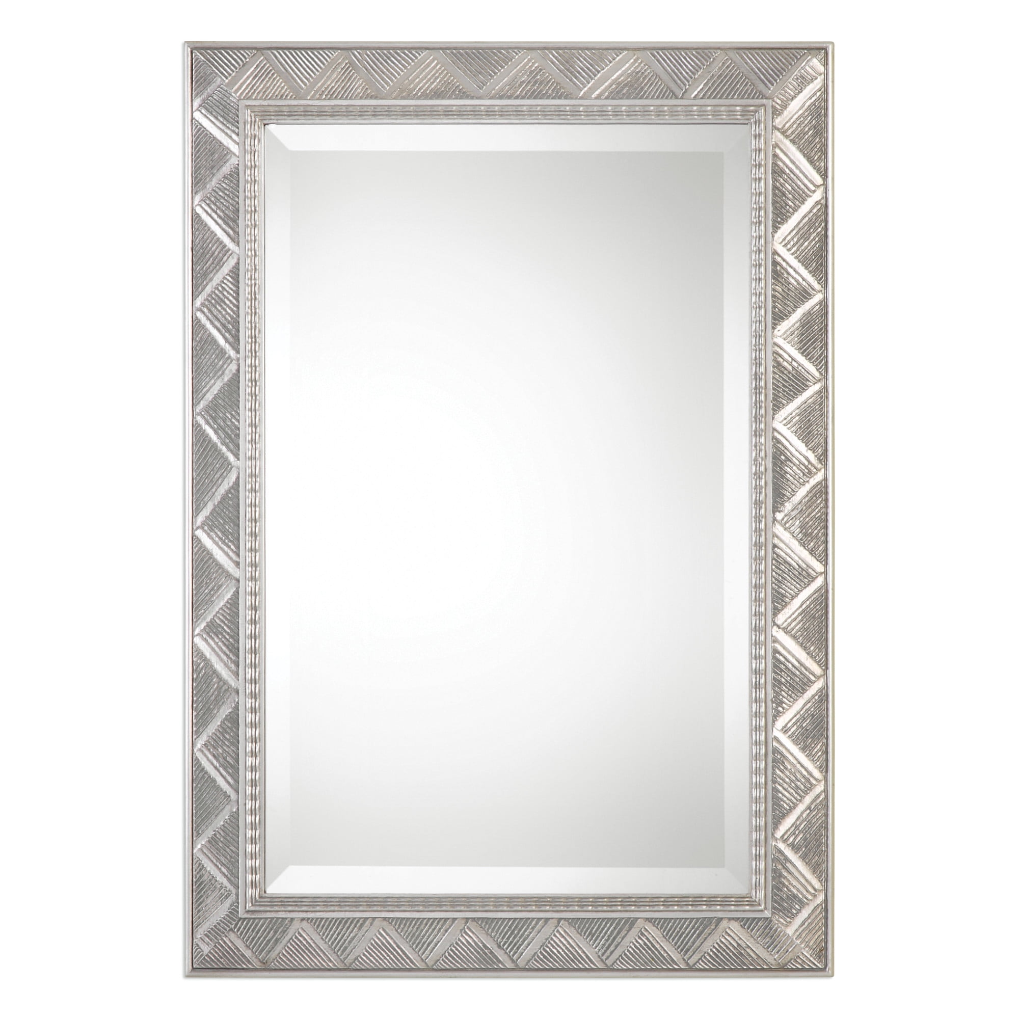 Uttermost 09172 Ioway 24"W Contemporary Silver Zig Zag Frame Wall