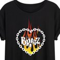 thumbnail image 3 of Bratz - Flame Logo - Chain Link Heart - Women's Oversized T-Shirt, 3 of 5