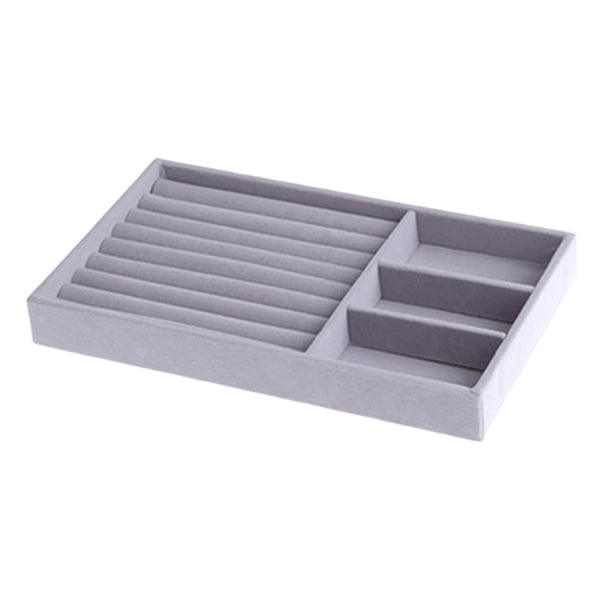Caja de organizador de exhibición de anillo de joyería de terciopelo una sola capa