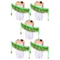 thumbnail image 1 of ziyahi Durable And Firm Lightweight Hip Scarf For Belly Dance Performances Wide Application Blended light green 5Set, 1 of 6