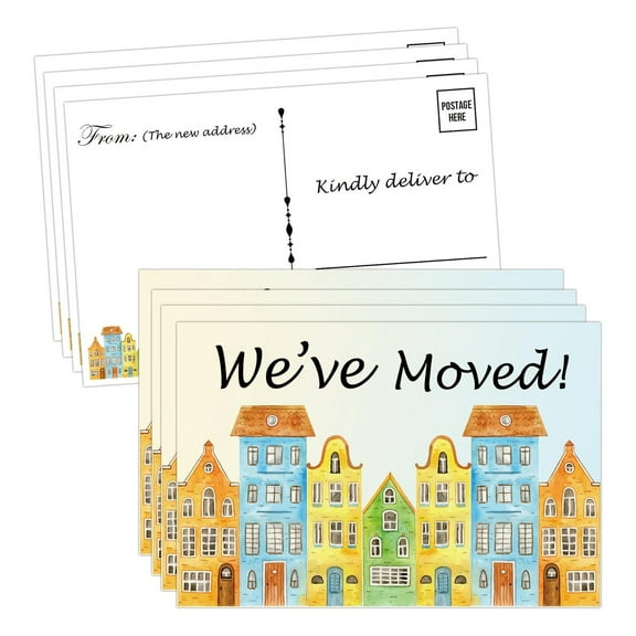 We've Moved - Moving Announcement Postcards 4x6 Inch Change of Address Blank Cards Moving Announcement Cards 50 Pcs