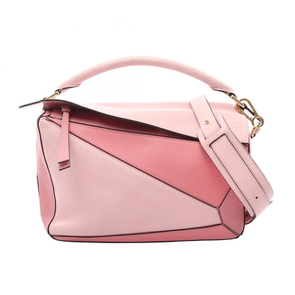 Pre-Owned Loewe Puzzle Bag Medium 2-Way Handbag Leather Women's Pink