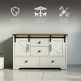 thumbnail image 3 of Ilios Innova | Mueble Organizador con 4 Cajones y 2 Puertas Corredizas, Comoda Cajonera Rústica, Estructura en MDF y Acero, Almacenaje Versátil para Sala, Recámara o Pasillo., 3 of 9