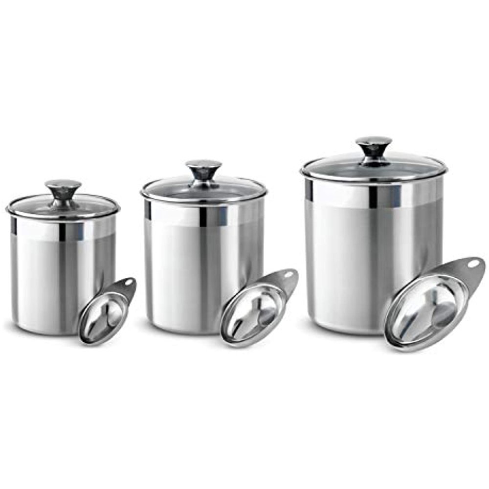 Tramontina 6 Pc Stainless Steel Covered Canister Set with Measuring