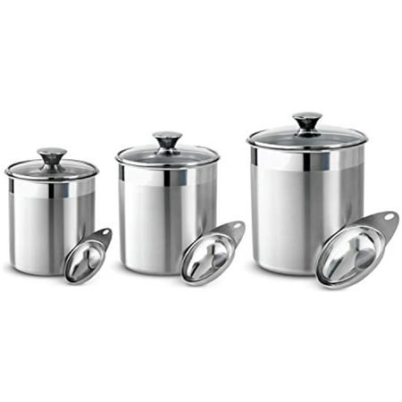 Tramontina 6 Pc Stainless Steel Covered Canister Set with Measuring Scoops - 80204/012DS