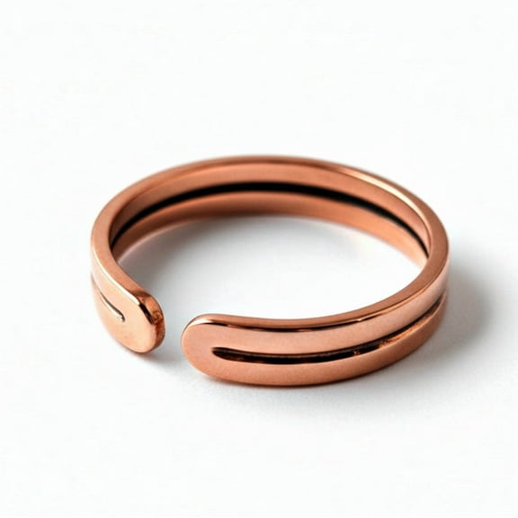 Pure Copper Open Band Ring, Minimalist Unisex Jewelry, Everyday Wear Simple Band
