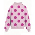 thumbnail image 3 of Abcomgle Sweatshirts for Girls 14-16 Oversized Polka Dot Long Sleeve Girls Pullover Sweatshirt Cotton Mock Neck Shirt for Teen Girls Drop Shoulder Fall Clothing for Teen Girls, 3 of 4