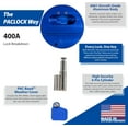 400A Series Padlock, Buy Act Compliant, Stepped Back Lock, Blue Anodized Aluminum, High Security