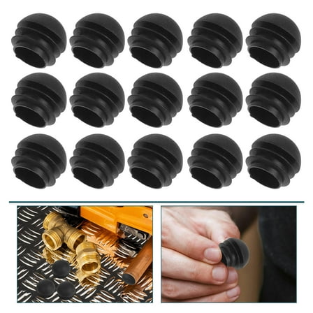 Worgeous Tube Stopper Cap Black PP 30pcs Glide Insert Furniture Finishing Plug for Home Use