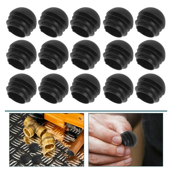 Worgeous Tube Stopper Cap Black PP 30pcs Glide Insert Furniture Finishing Plug for Home Use