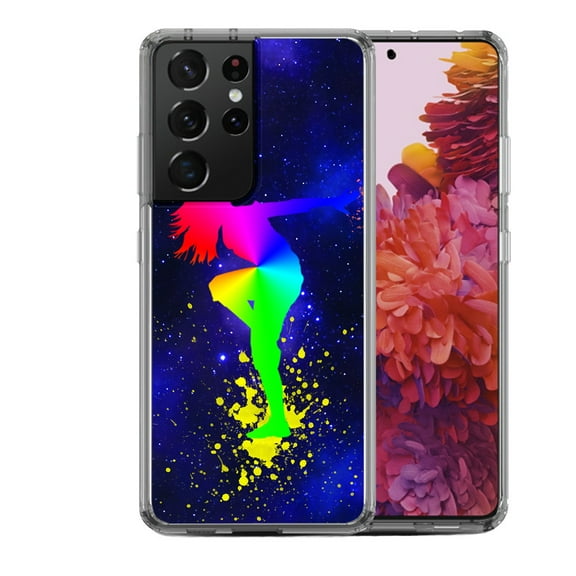 Shockproof Hybrid Bumper Phone Case for Samsung Galaxy S21 Ultra, by OneToughShield ® - Cosmos Dance