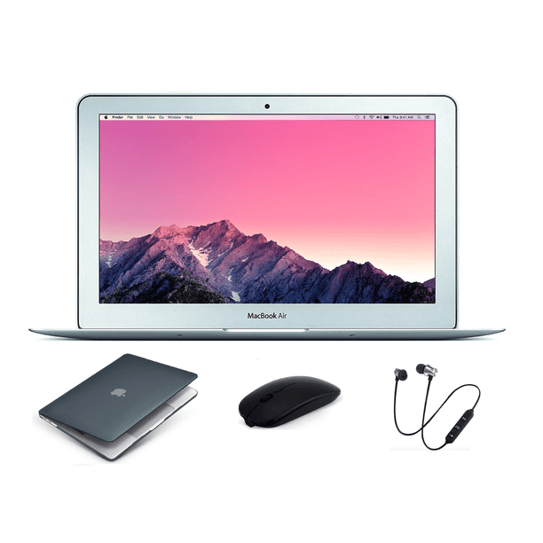 Apple Macbook Air 11.6-inch (Retina Display) Laptop | 4GB RAM, 128GB SSD | Bundle Includes: Wireless Headset, Bluetooth Mouse, Generic Case & 1 Year Warranty (Scratch&Dent)