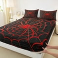 thumbnail image 3 of Feelyou Romantic Gothic Animal Full Size Sheets, Black Red Spider Web Bed Sheets, Teens Kids Boys Girls Sheet Sets, Ultra Soft Bedroom Decor, 4pcs, 3 of 7