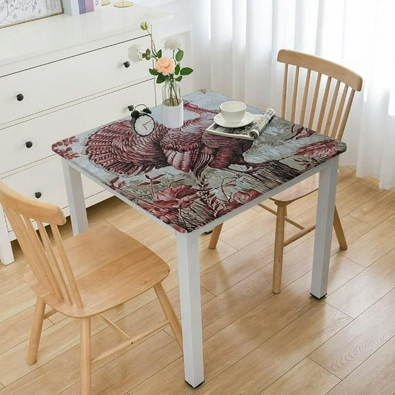 HAOXIT Tablecloth Decorative Square Tablecloths Washable Table Cover, Home, Wedding, Buffet Party & Camping, Holy Jouy - Red-Thanksgiving/Christmas 36*36