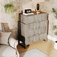 thumbnail image 6 of LGHM 2 Piece Bedroom Dresser Set, Fluted 4 Drawer Dresser Nightstand & Horizontal 8 Drawer Dresser, Gray, 6 of 9