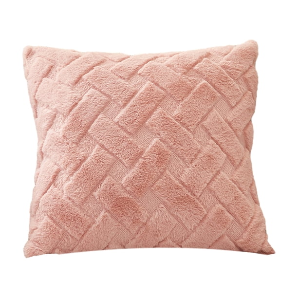 Funda de cojín de felpa, funda de almohada cuadrada con cremallera oculta para sala de estar, dormitorio, hogar, oficina, decoración