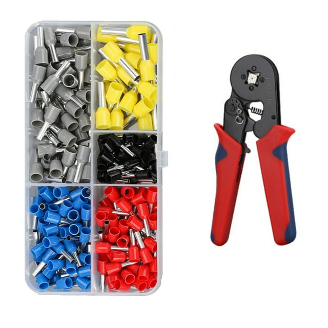 Professional Pliers Kit, Ferrule Crimping Tool Kit Crimper Plier with 200Pcs Wire Ferrules Kit Wire End Terminals