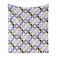 thumbnail image 1 of Geometric Circle Soft Flannel Fleece Throw Blanket, New Age Style Contrast Bands Diagonals Fractals Art Print Image, Cozy Plush for Indoor and Outdoor Use, 70" x 90", Multicolor, by Ambesonne, 1 of 6