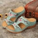 thumbnail image 4 of Sandalias de flores bordadas con tacón de cuña a la moda de verano para mujer, zapatos de mujer Wmkox8yii  nm10262, 4 of 5